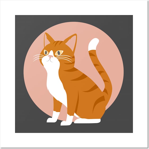 orange cat lover sunny cartoon vector pet Wall Art by creative.z